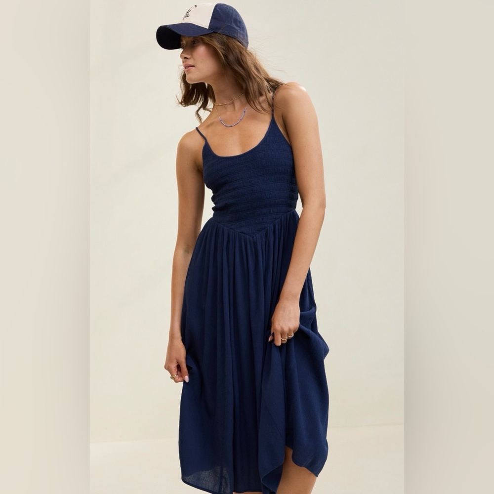 Aerie At The Barre Midi Dress in Navy